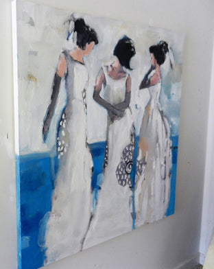 Original art for sale at UGallery.com | Elegant Blue by Mary Pratt | $3,575 | oil painting | 48' h x 48' w | photo 2