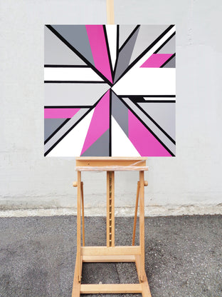 Abstract Composition With Pink and Grey by Elena Andronescu |  Context View of Artwork 