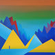 Original art for sale at UGallery.com | Facets of Heaven - Switzerland by Elena Andronescu | $1,350 | acrylic painting | 31.5' h x 31.5' w | thumbnail 1