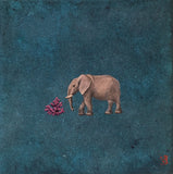 Original art for sale at UGallery.com | Elephant by Heejin Sutton | $75 | mixed media artwork | 4' h x 4' w | thumbnail 1