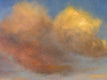 Original art for sale at UGallery.com | Autumn Afternoon, Orange, Brown and Blue by Elizabeth Garat | $1,600 | oil painting | 18' h x 36' w | thumbnail 4