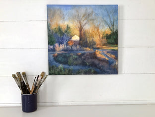 Original art for sale at UGallery.com | Beckoning Glow by Elizabeth Garat | $1,650 | oil painting | 24' h x 24' w | photo 3