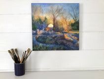 Original art for sale at UGallery.com | Beckoning Glow by Elizabeth Garat | $1,650 | oil painting | 24' h x 24' w | thumbnail 3