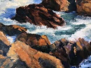 Original art for sale at UGallery.com | Cayucos Coastline No. 1 by Elizabeth Garat | $825 | oil painting | 16' h x 20' w | photo 4