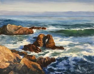 Original art for sale at UGallery.com | Cayucos Coastline No. 1 by Elizabeth Garat | $825 | oil painting | 16' h x 20' w | photo 1