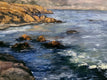 Original art for sale at UGallery.com | Cayucos Coastline No. 2 by Elizabeth Garat | $1,475 | oil painting | 24' h x 24' w | thumbnail 4