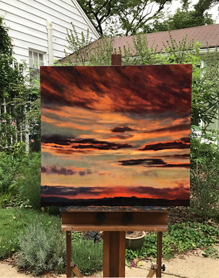 Days End Vermillion Glow by Elizabeth Garat |  Context View of Artwork 