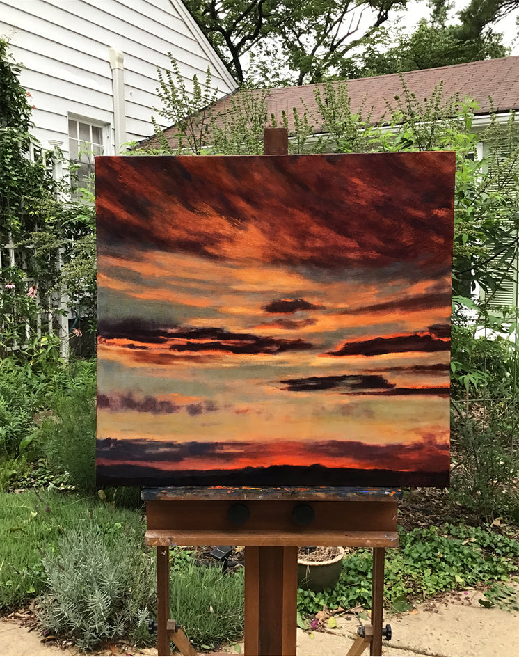 Days End Vermillion Glow by Elizabeth Garat |  Context View of Artwork 