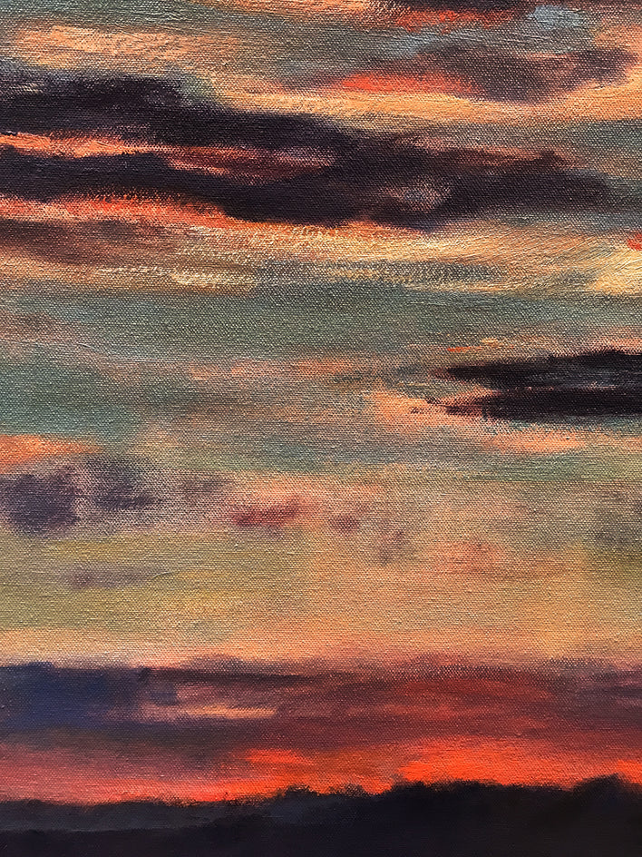 Days End Vermillion Glow by Elizabeth Garat |  Closeup View of Artwork 