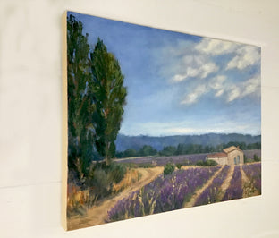 Lavender Farm, Provence by Elizabeth Garat |  Side View of Artwork 