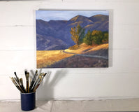 Original art for sale at UGallery.com | Light and Shadow, Purple and Gold by Elizabeth Garat | $1,550 | oil painting | 22' h x 28' w | thumbnail 3