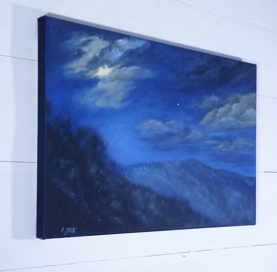 Quiet Breathes This Night by Elizabeth Garat |  Side View of Artwork 