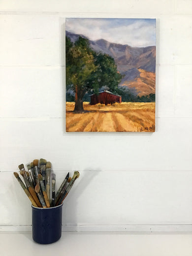 Red Barn Off Grand Avenue by Elizabeth Garat |  Context View of Artwork 