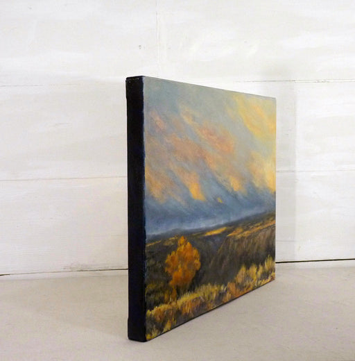 Taos Gorge Landscape by Elizabeth Garat |  Side View of Artwork 