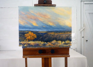 Original art for sale at UGallery.com | Taos Gorge Landscape by Elizabeth Garat | $1,000 | oil painting | 18' h x 24' w | photo 3