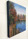 Original art for sale at UGallery.com | The Pond in November; Red Berries by Elizabeth Garat | $875 | oil painting | 18' h x 18' w | thumbnail 2