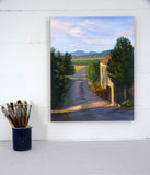 Original art for sale at UGallery.com | Tuscan Morning, Light on the Road by Elizabeth Garat | $1,625 | oil painting | 30' h x 24' w | thumbnail 3