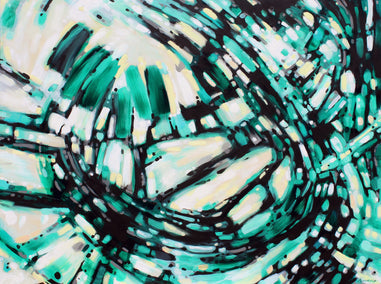 acrylic painting by Marie-Eve Champagne titled Emerald Circus