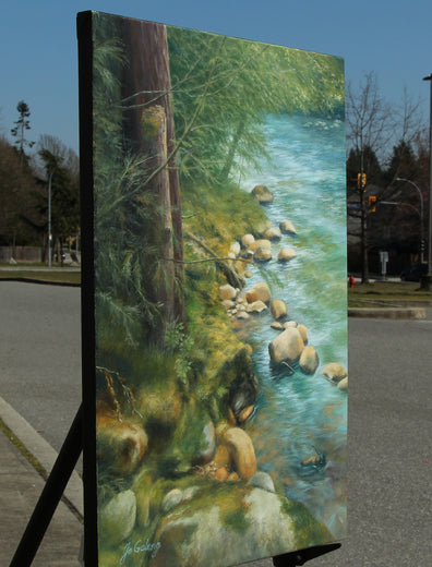 Emerald Splendor by Jo Galang |  Side View of Artwork 