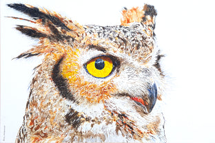A Watchful Great Horned Owl by Emil Morhardt |  Artwork Main Image 