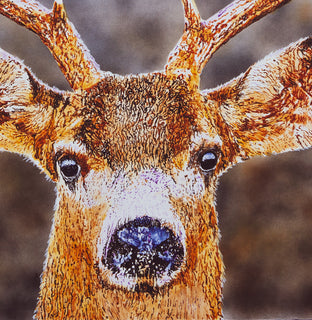 Original art for sale at UGallery.com | Big Deer by Emil Morhardt | $2,475 | acrylic painting | 40' h x 40' w | photo 4