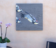 Original art for sale at UGallery.com | Diving Woodpeckers by Emil Morhardt | $1,550 | acrylic painting | 24' h x 24' w | thumbnail 3