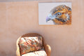 Original art for sale at UGallery.com | Galapagos Hawk by Emil Morhardt | $1,925 | acrylic painting | 24' h x 36' w | thumbnail 3