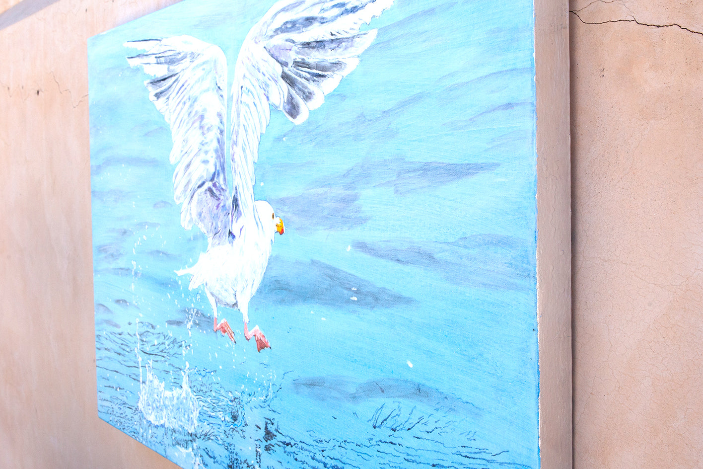 Off With a Splash III by Emil Morhardt |  Side View of Artwork 