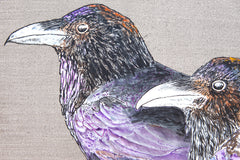 Original art for sale at UGallery.com | Raven Couple by Emil Morhardt | $1,550 | acrylic painting | 24' h x 24' w | thumbnail 4