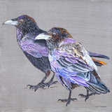 Original art for sale at UGallery.com | Raven Couple by Emil Morhardt | $1,550 | acrylic painting | 24' h x 24' w | thumbnail 1