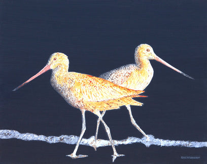 Two Godwits at Night by Emil Morhardt | Artwork Main Image
