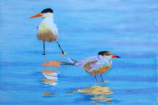 Original art for sale at UGallery.com | Two Tentative Terns by Emil Morhardt | $1,925 | acrylic painting | 24' h x 36' w | photo 1