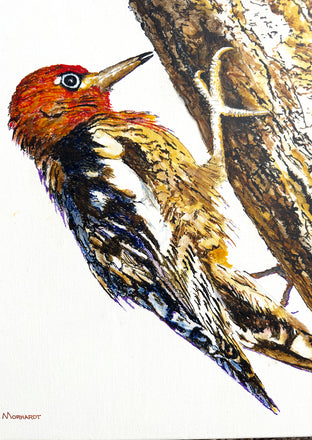 Woodpeckers on Tree by Emil Morhardt |   Closeup View of Artwork 