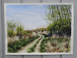 Original art for sale at UGallery.com | Among the Hills by Erika Fabokne Kocsi | $500 | watercolor painting | 8' h x 12' w | photo 2