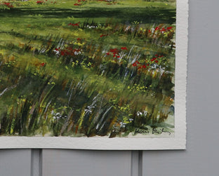 Original art for sale at UGallery.com | Distant Poppies by Erika Fabokne Kocsi | $500 | watercolor painting | 9' h x 13' w | photo 3