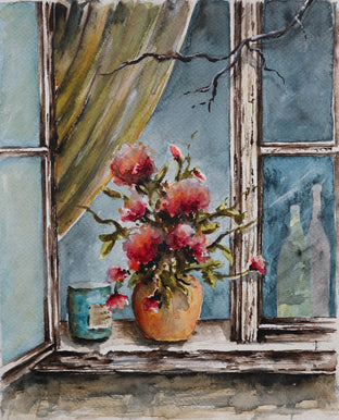 Original art for sale at UGallery.com | Evening by Erika Fabokne Kocsi | $500 | watercolor painting | 8' h x 10' w | photo 1