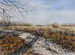 Original art for sale at UGallery.com | February Walk by Erika Fabokne Kocsi | $500 | watercolor painting | 9' h x 12' w | thumbnail 1