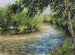 Original art for sale at UGallery.com | River Bend by Erika Fabokne Kocsi | $500 | watercolor painting | 10' h x 13' w | thumbnail 1