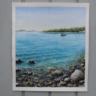 Original art for sale at UGallery.com | Summer Memory by Erika Fabokne Kocsi | $500 | watercolor painting | 9' h x 10' w | photo 2