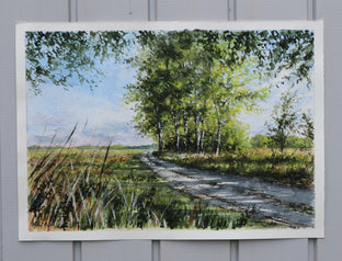 The Shadow of the Trees by Erika Fabokne Kocsi |  Side View of Artwork 