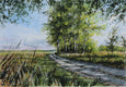 Original art for sale at UGallery.com | The Shadow of the Trees by Erika Fabokne Kocsi | $550 | watercolor painting | 13' h x 9' w | thumbnail 1