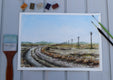 Original art for sale at UGallery.com | Tractor Tracks on the Road by Erika Fabokne Kocsi | $500 | watercolor painting | 13' h x 9' w | thumbnail 4