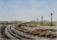 Original art for sale at UGallery.com | Tractor Tracks on the Road by Erika Fabokne Kocsi | $500 | watercolor painting | 13' h x 9' w | thumbnail 1