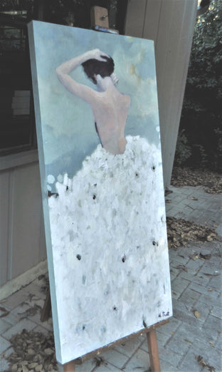Evening Figure In White Dress by Mary Pratt |  Side View of Artwork 