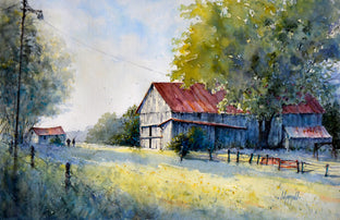 Original art for sale at UGallery.com | Evening Light by Judy Mudd | $1,200 | watercolor painting | 15' h x 22.5' w | photo 1