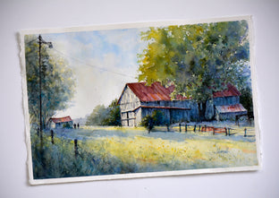 Original art for sale at UGallery.com | Evening Light by Judy Mudd | $1,200 | watercolor painting | 15' h x 22.5' w | photo 3