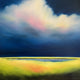 Original art for sale at UGallery.com | Evening Marsh Storm by Nancy Hughes Miller | $960 | oil painting | 30' h x 30' w | thumbnail 1