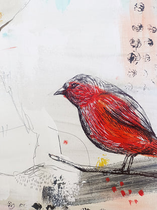 Little Red Bird N1 by Evgenia Smirnova |   Closeup View of Artwork 