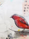 Original art for sale at UGallery.com | Little Red Bird N1 by Evgenia Smirnova | $550 | mixed media artwork | 11.8' h x 11.8' w | thumbnail 4