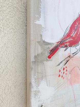 Little Red Bird N2 by Evgenia Smirnova |  Side View of Artwork 